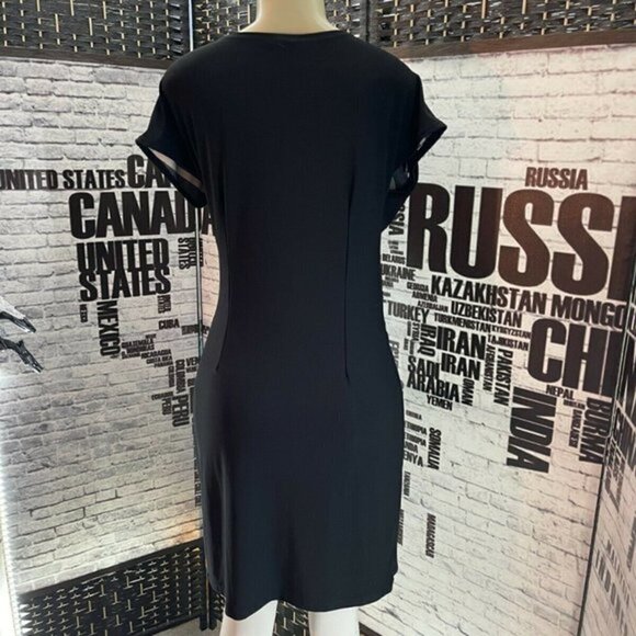 Forever L Black Knotted Front Cap Sleeve Dress - Picture 4 of 6